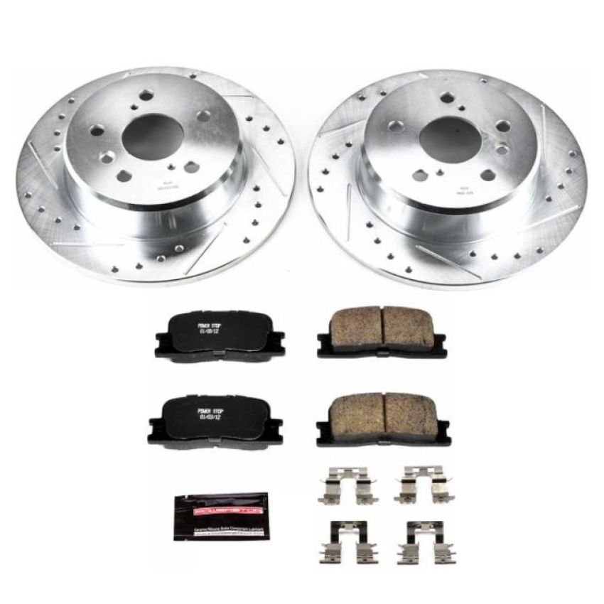 PowerStop K1148 Z23 Daily Driver Carbon-Fiber Ceramic Brake Pad and Drilled & Slotted Rotor Kit