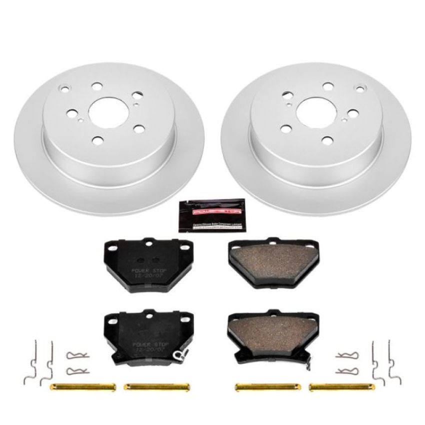 PowerStop CRK2318 Genuine Geomet Coated Rotor and Low-Dust Ceramic Brake Pad Kit