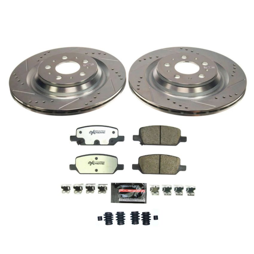 PowerStop K8874-26 Z26 Street Performance Ceramic Brake Pad and Drilled & Slotted Rotor Kit