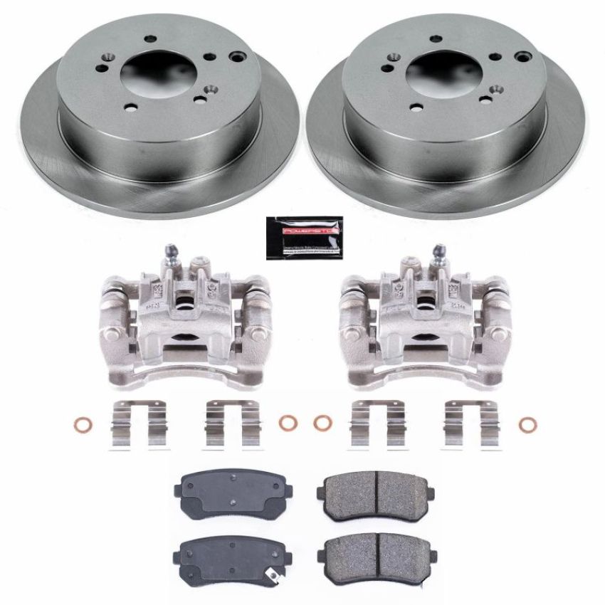 PowerStop KCOE5394 OE Stock Replacement Low-Dust Ceramic Brake Pad, Rotor and Caliper Kit