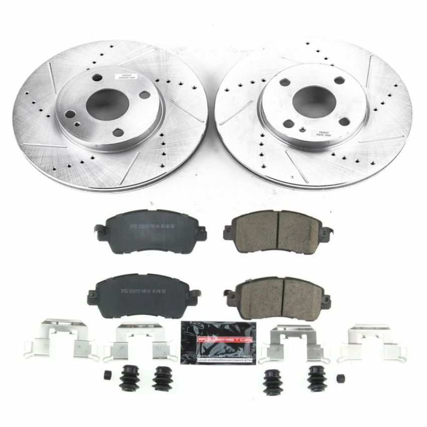PowerStop K7700 Z23 Daily Driver Carbon-Fiber Ceramic Brake Pad and Drilled & Slotted Rotor Kit