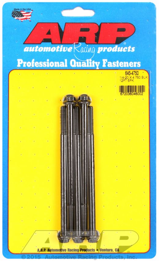 ARP ARP640-4750 1/4-20 x 4.750 12pt Bolt Kit  5pk