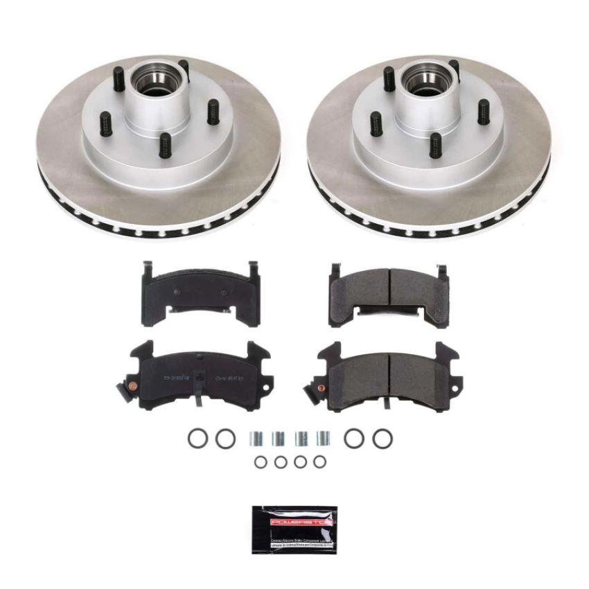 PowerStop SC1482 Semi-Coated Rotor and Low-Dust Ceramic Brake Pad Kit