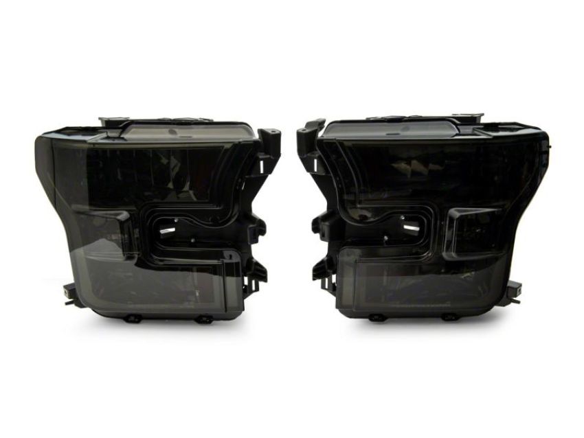 Raxiom T551346 15-17 Ford F-150 Axial OEM Style Rep Headlights- Chrome Housing- Smoked Lens