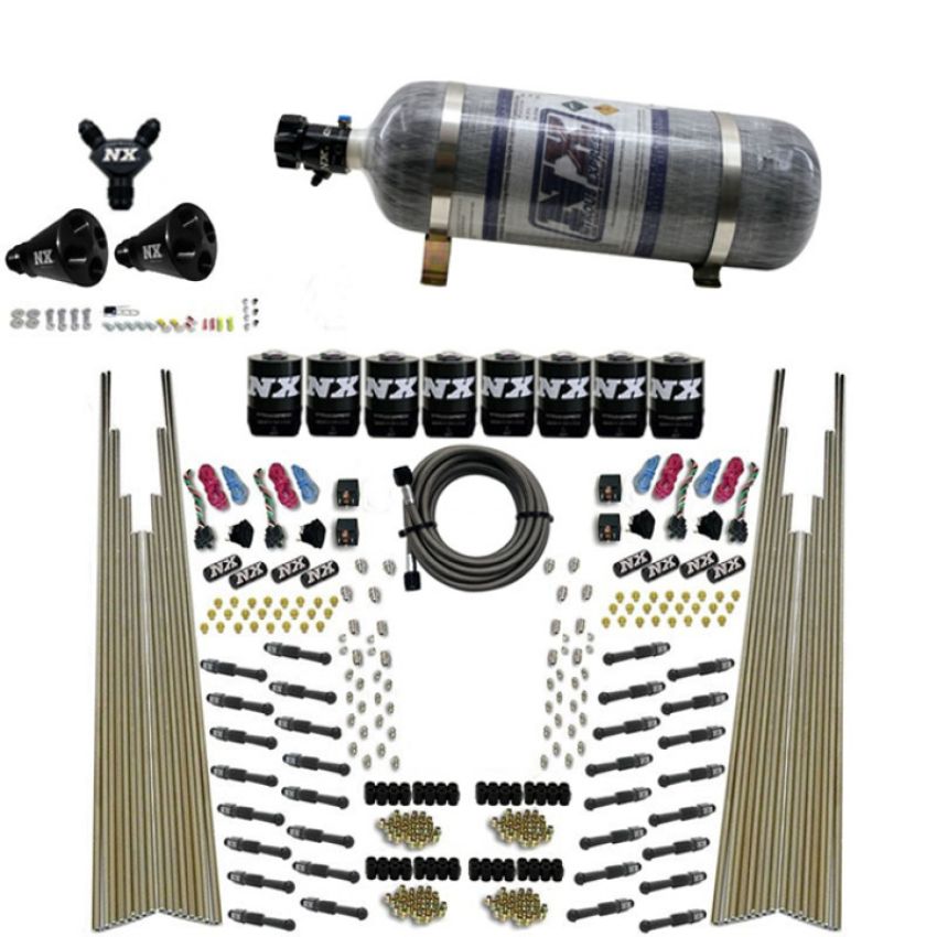 Nitrous Express 93306-12 8 CYL DRY DIRECT PORT, FOUR STAGE, 8 SOLENOIDS, W/ COMPOSITE BOTTLE (200-600HP)