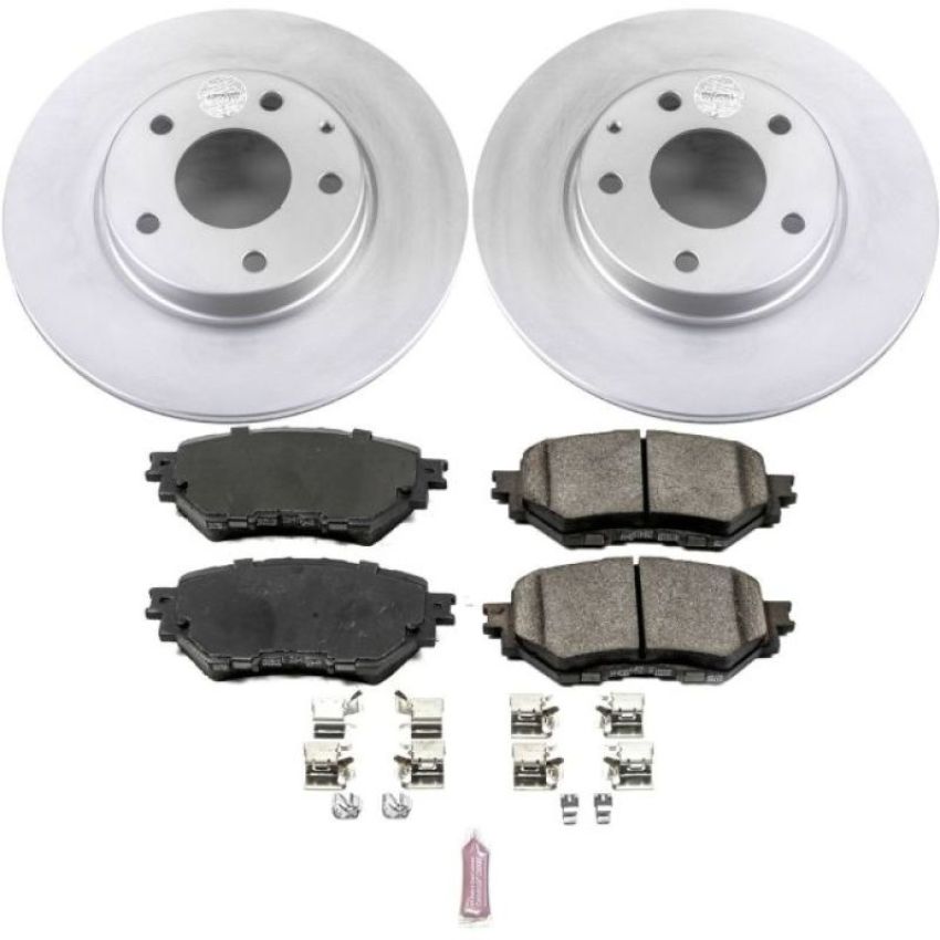 PowerStop CRK6975 Genuine Geomet Coated Rotor and Low-Dust Ceramic Brake Pad Kit
