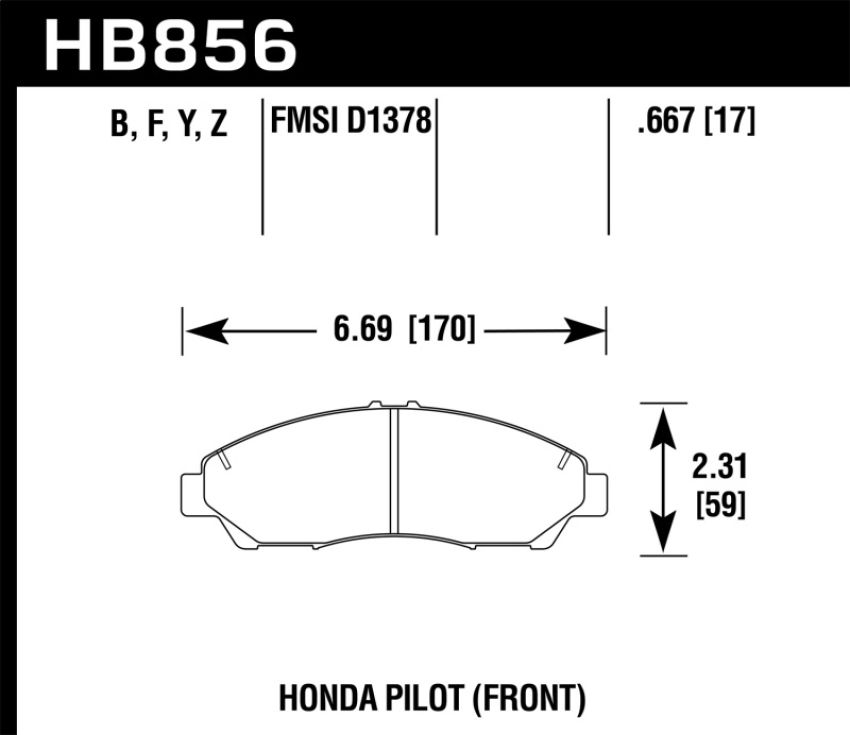 Hawk Performance HB856Z.667 Performance Ceramic Disc Brake Pad