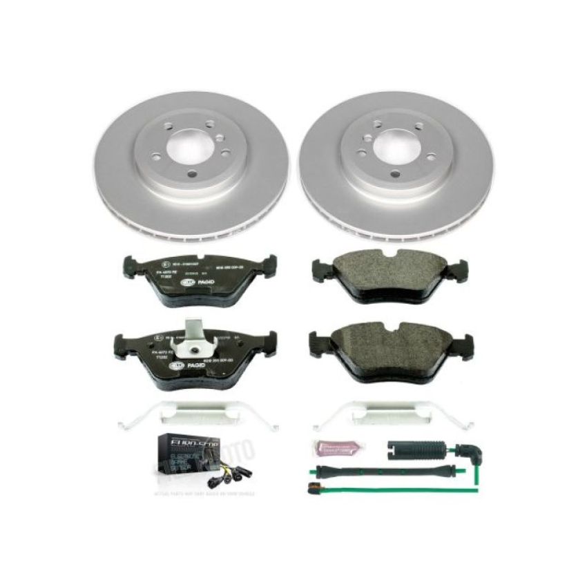 PowerStop ESK928 Genuine Geomet Coated Rotors, ECE-R90 Brake Pads + Hardware Kit