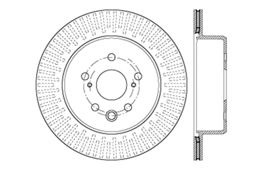 Stoptech 128.44189R Lexus 13-15 GS350/14-15 IS350/13-15 GS350H/15 RC350 Right Rear Drilled Sport Brake Rotor
