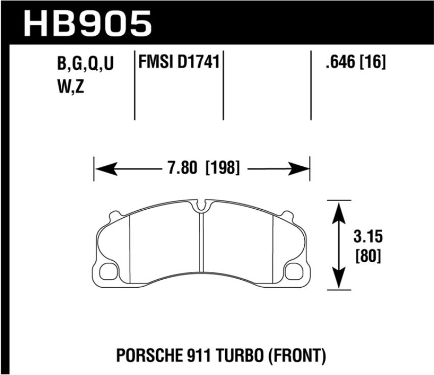 Hawk Performance HB905Z.646 Performance Ceramic Disc Brake Pad