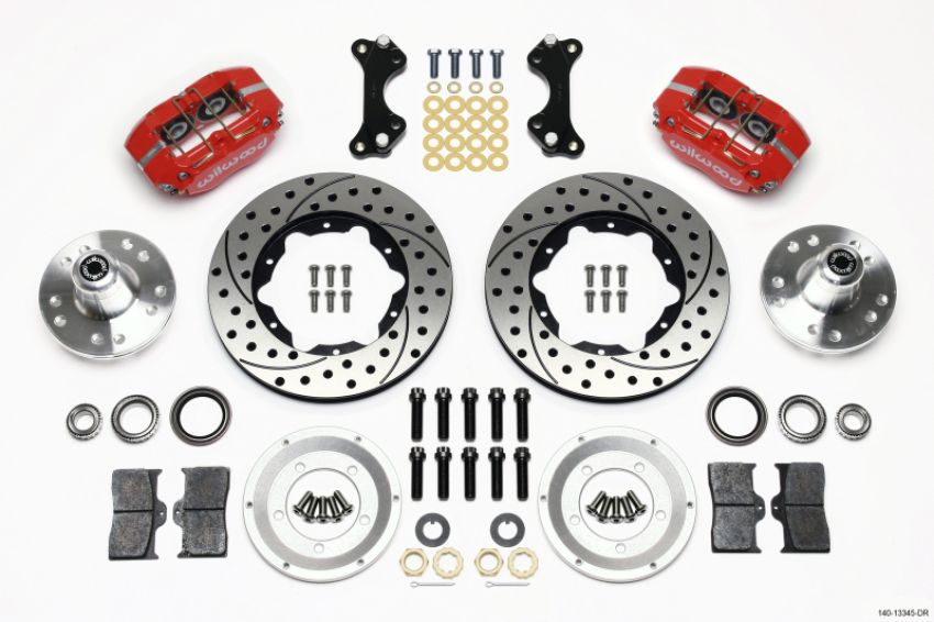 Wilwood 140-13345-DR Dynapro Dust-Boot Front Kit 11.00in Drilled-Red WWE ProSpindle