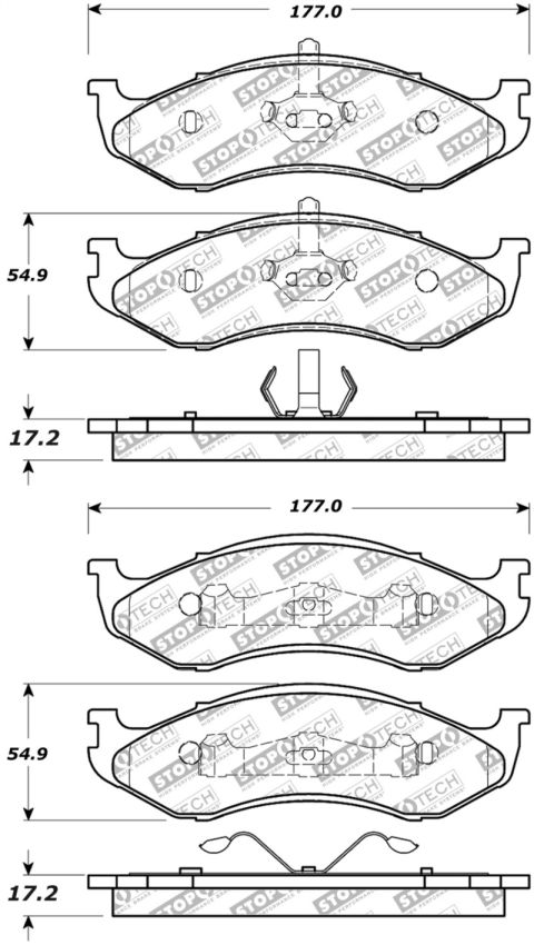 Stoptech 305.04770 Street Select Brake Pads - Front/Rear
