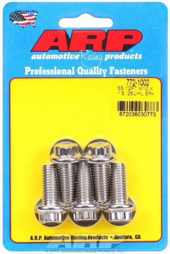 ARP ARP772-1002 S/S Bolt Kit - 12pt. (5) 10mm x 1.5 x 25mm