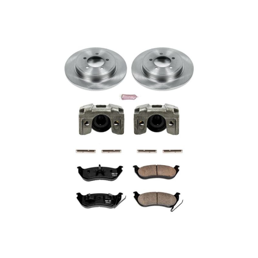 PowerStop KCOE1929 OE Stock Replacement Low-Dust Ceramic Brake Pad, Rotor and Caliper Kit