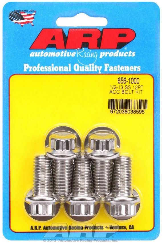 ARP ARP656-1000 S/S Bolt Kit - 12pt. (5) 1/2-13 x 1.000