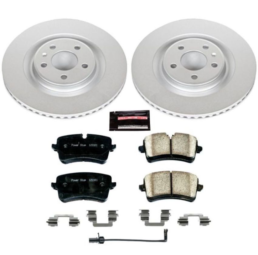 PowerStop CRK6139 Genuine Geomet Coated Rotor and Carbon-Fiber Ceramic Brake Pad Kit