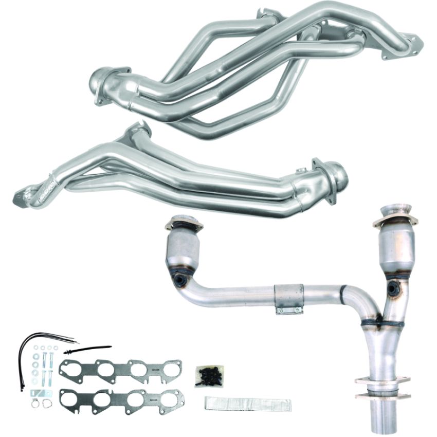 BBK 19503 09-24 Ram 1500 Hemi 5.7L 1-3/4 Long Tube Headers w/High Flow Catted Y-Pipe (Silver Ceramic)