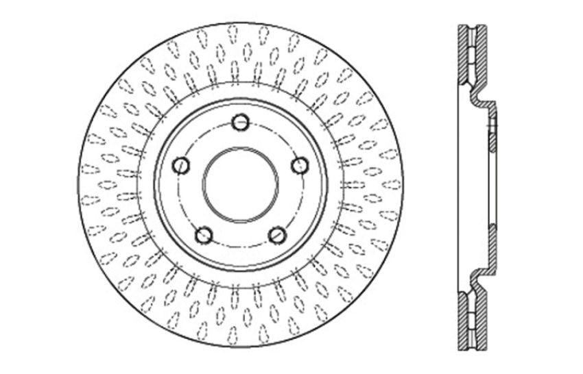 Stoptech 128.67074L 12-20 Dodge Grand Caravan Sport Drilled Left Front Rotor