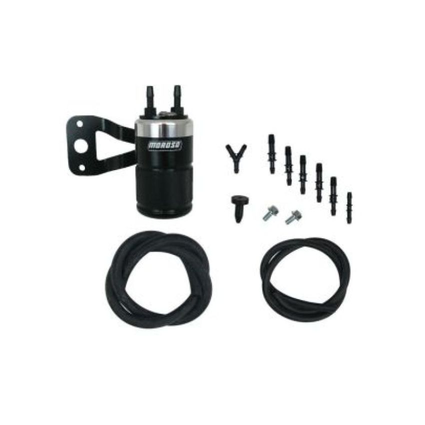 Moroso 85715 Harley-Davidson Twin Cam (w/Stock Air Cleaner) Air Oil Separator - Black & Polished