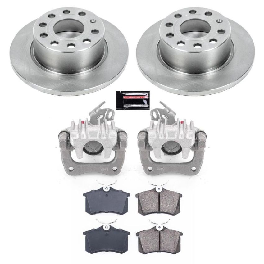 PowerStop KCOE5671 OE Stock Replacement Low-Dust Ceramic Brake Pad, Rotor and Caliper Kit