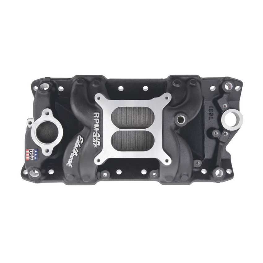 EDELBROCK EDE75013 SBC Performer RPM A/G Manifold - Black Finish