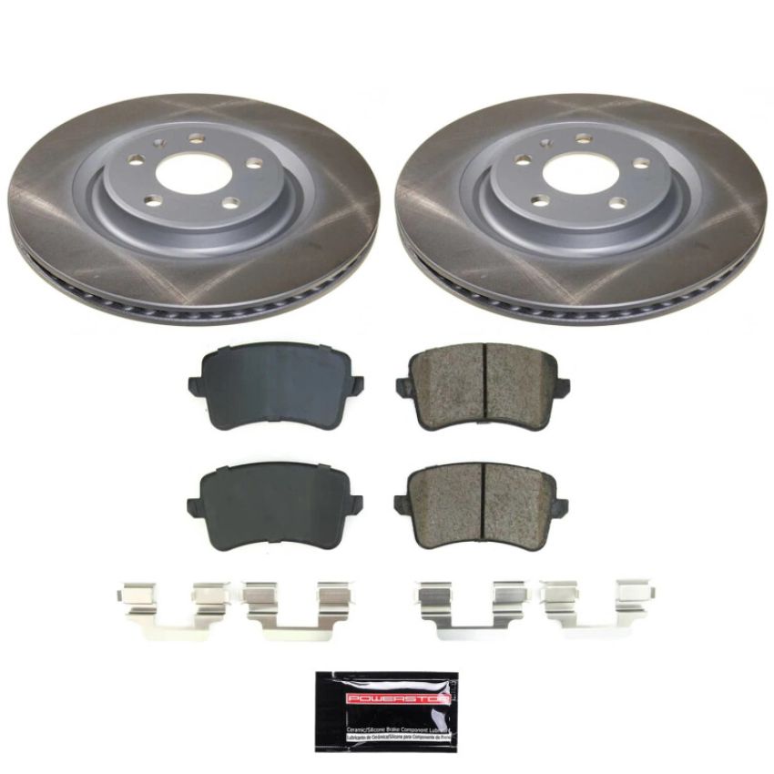 PowerStop SC5678 Semi-Coated Rotor and Low-Dust Ceramic Brake Pad Kit