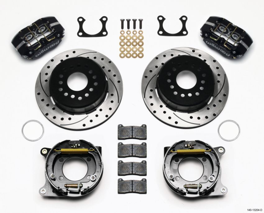 Wilwood 140-13204-D Dynapro Dust-Boot P/S Park Brake Kit Drilled Big Ford 2.36in Offset
