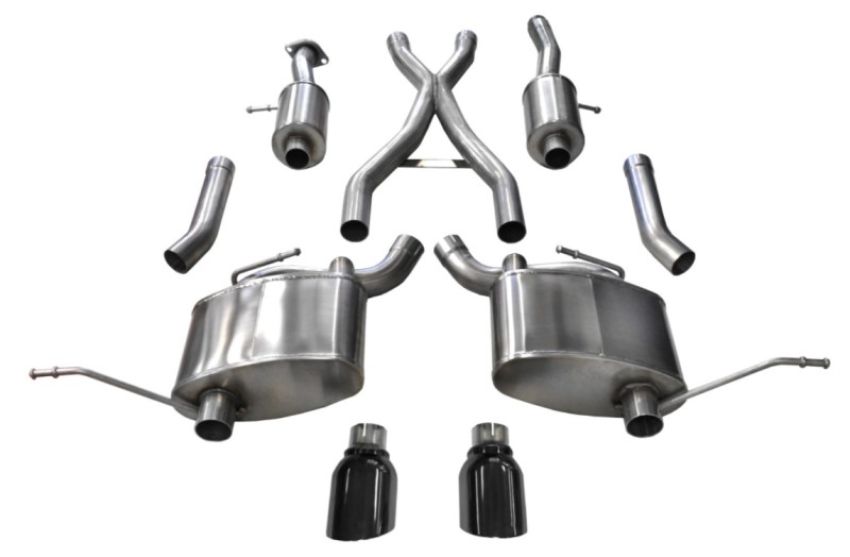 CORSA Performance 14980BLK Corsa 2011-2021 Jeep Grand Cherokee 3.6L 2.5in Dual Rear Exit Sport Exhaust w/ 4.5in Black Tips