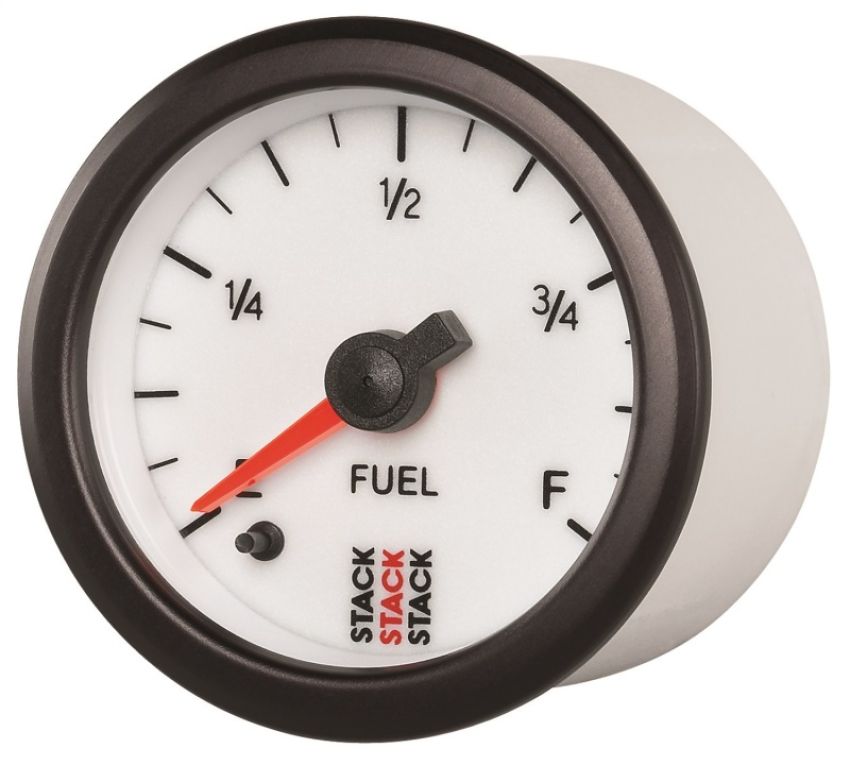 AutoMeter ST3365 Stack 52mm 0-280 Ohm Programmable Pro Stepper Motor Fuel Level Gauge - White