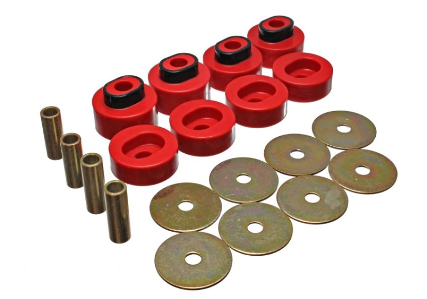 Energy Suspension 5.4111R 73-79 Chrysler RWD B-Body (Charger/GTX/Roadrunner/Superbee) Red Body Mount Set