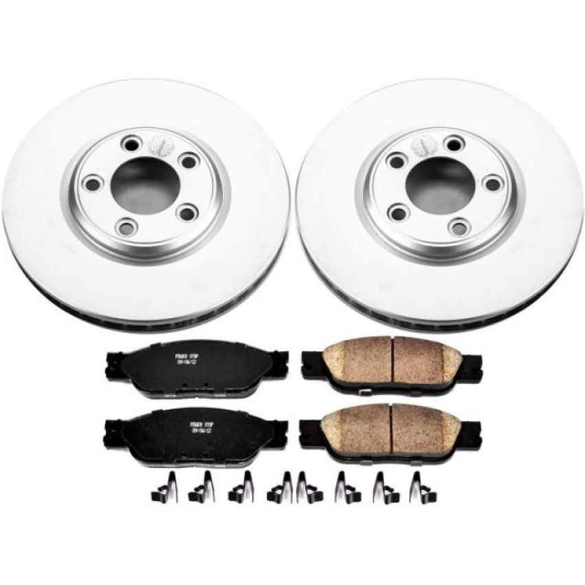 PowerStop CRK1353 Genuine Geomet Coated Rotor and Low-Dust Ceramic Brake Pad Kit