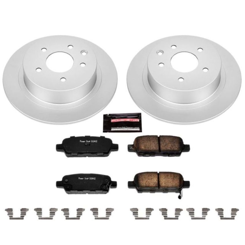 PowerStop CRK098 Genuine Geomet Coated Rotor and Low-Dust Ceramic Brake Pad Kit