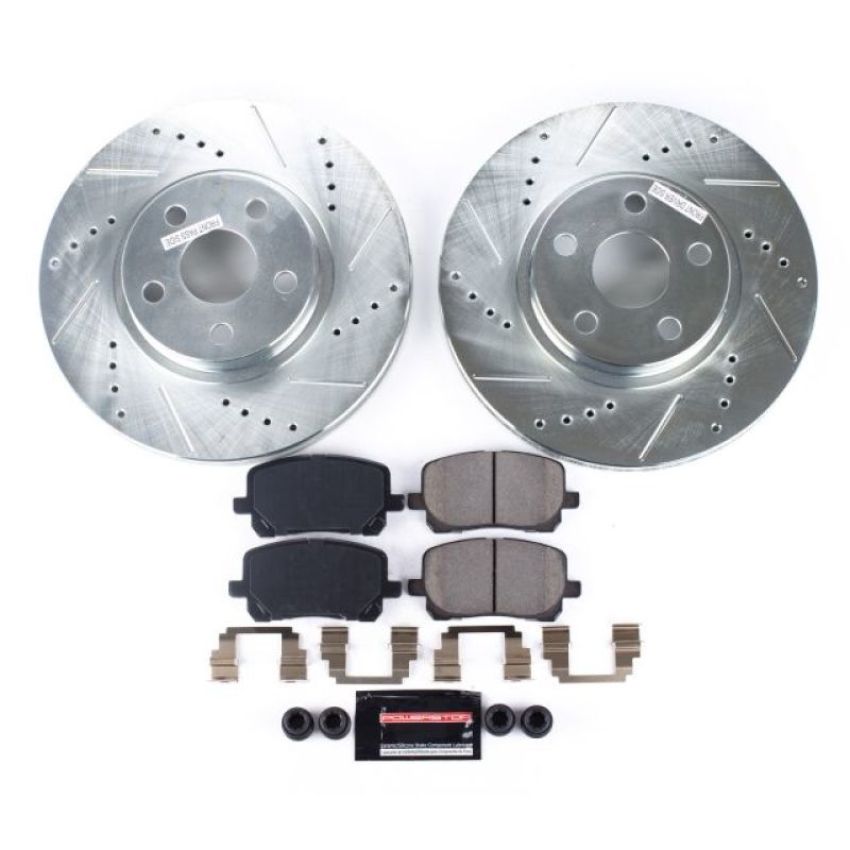 PowerStop K2316 Z23 Daily Driver Carbon-Fiber Ceramic Brake Pad and Drilled & Slotted Rotor Kit