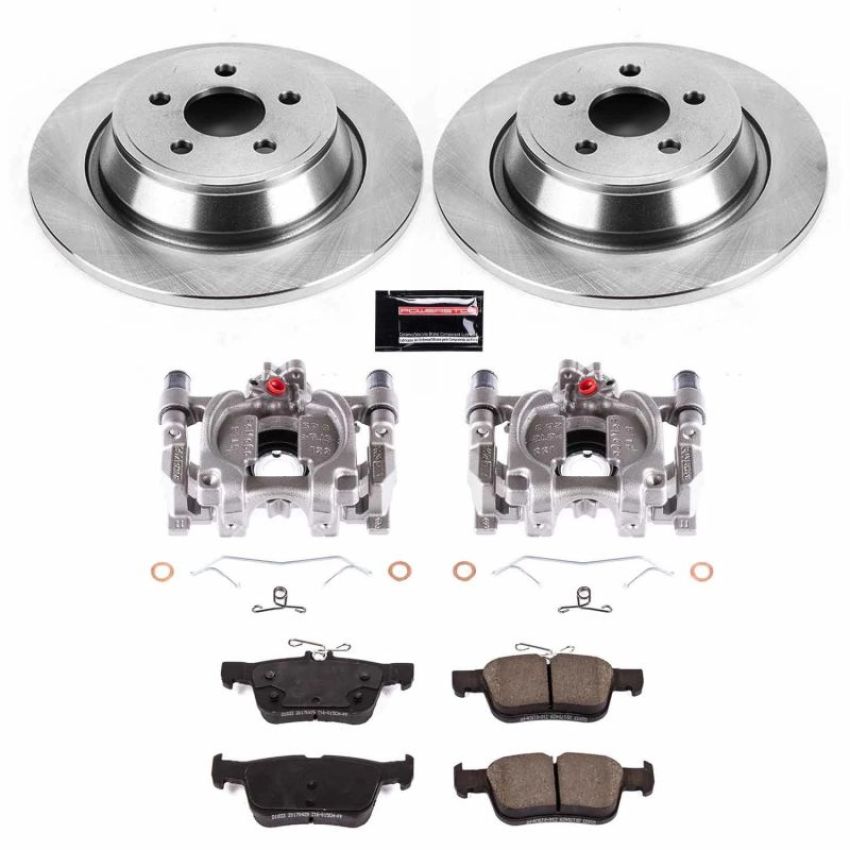 PowerStop KCOE7417 OE Stock Replacement Low-Dust Ceramic Brake Pad, Rotor and Caliper Kit