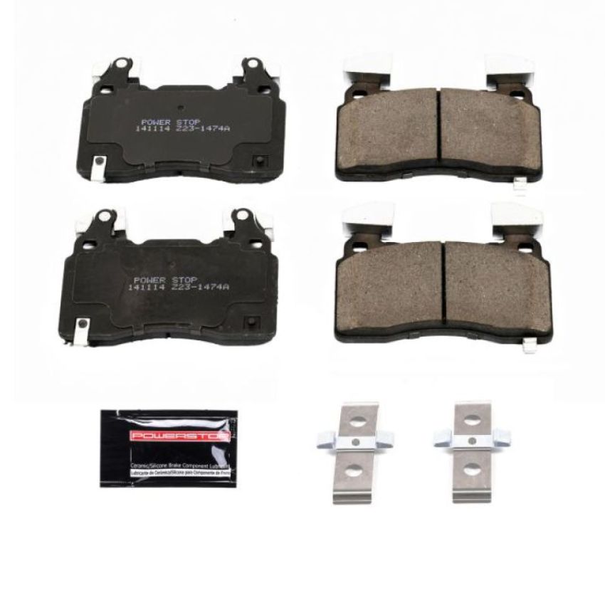 PowerStop Z23-1474A PowerStop - Z23 Daily Driver Carbon-Fiber Ceramic Brake Pads with Hardware Kit