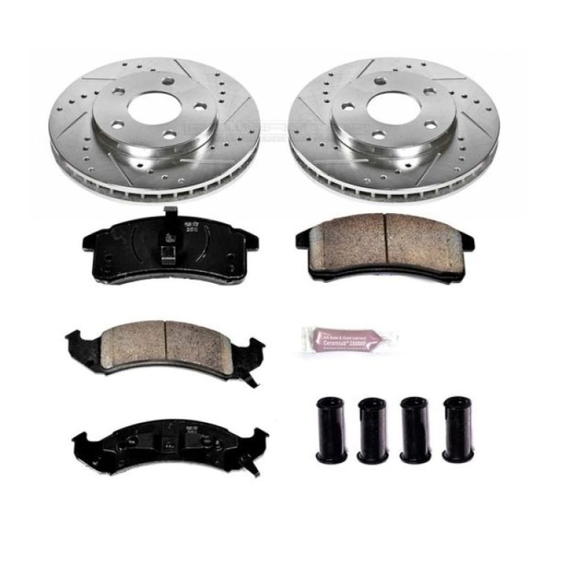 PowerStop K1532 Z23 Daily Driver Carbon-Fiber Ceramic Brake Pad and Drilled & Slotted Rotor Kit