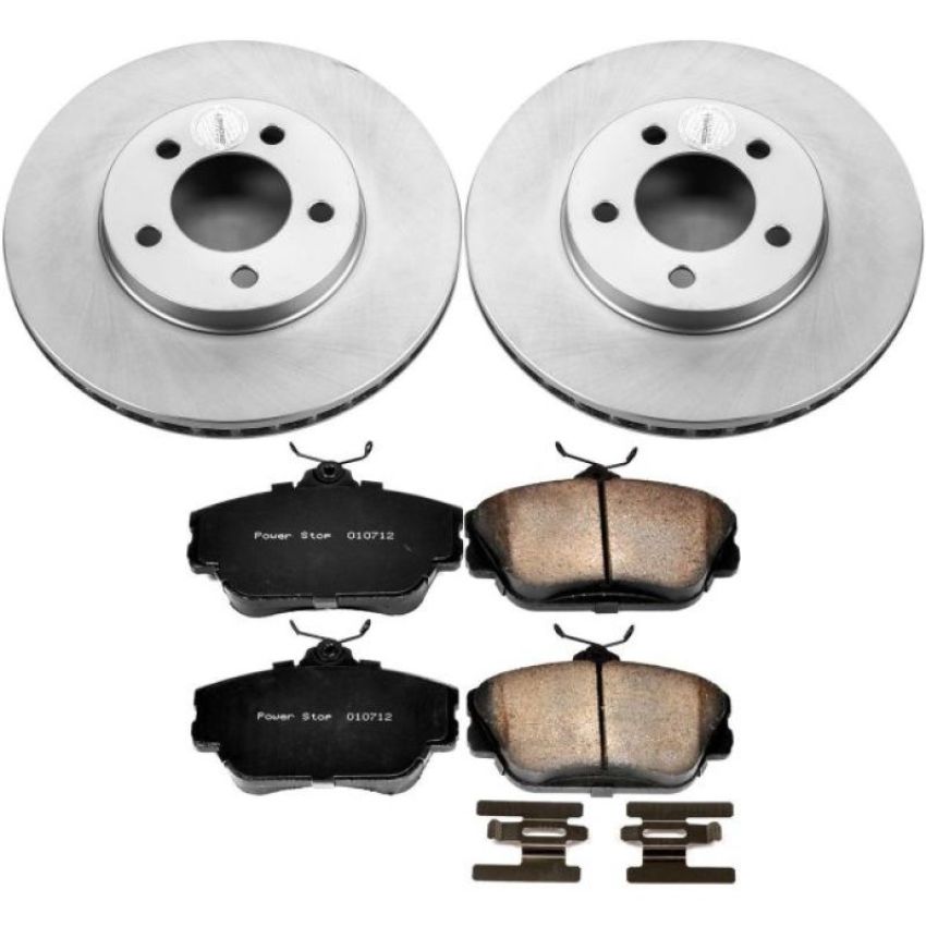 PowerStop CRK5406 Genuine Geomet Coated Rotor and Low-Dust Ceramic Brake Pad Kit