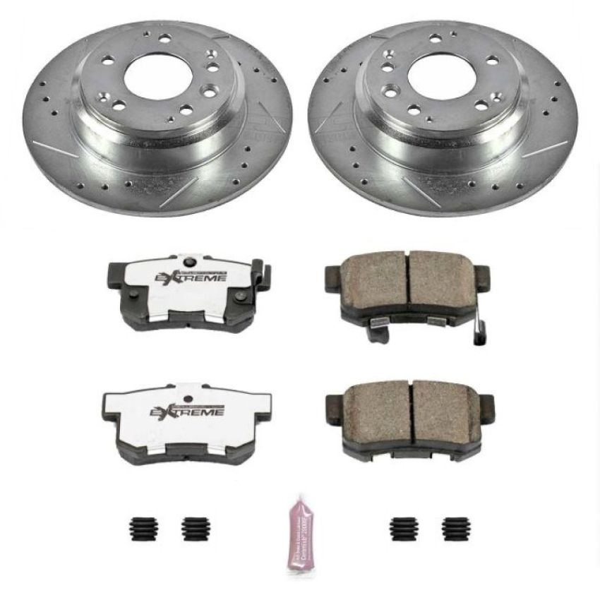 PowerStop K709-26 Z26 Street Performance Ceramic Brake Pad and Drilled & Slotted Rotor Kit