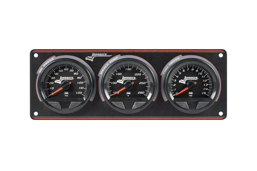 LONGACRE LON52-44562 Waterproof SMI 3 Gauge Panel OP/WT/FP