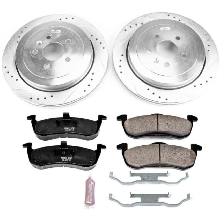 PowerStop K6819 Z23 Daily Driver Carbon-Fiber Ceramic Brake Pad and Drilled & Slotted Rotor Kit