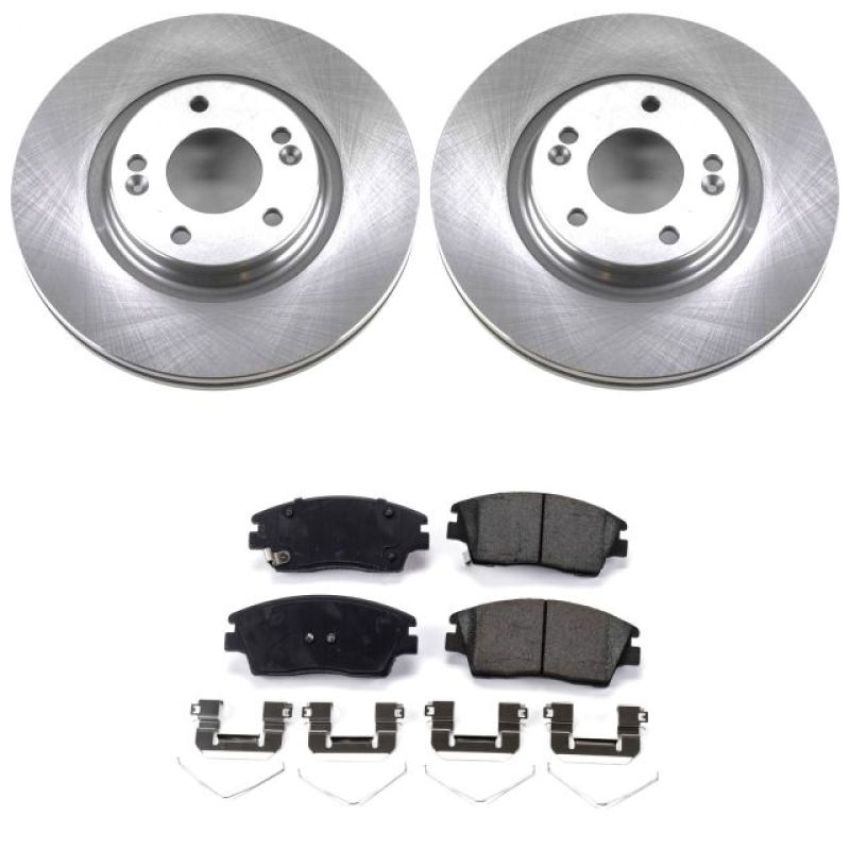 PowerStop KOE7355 OE Stock Replacement Low-Dust Ceramic Brake Pad and Rotor Kit