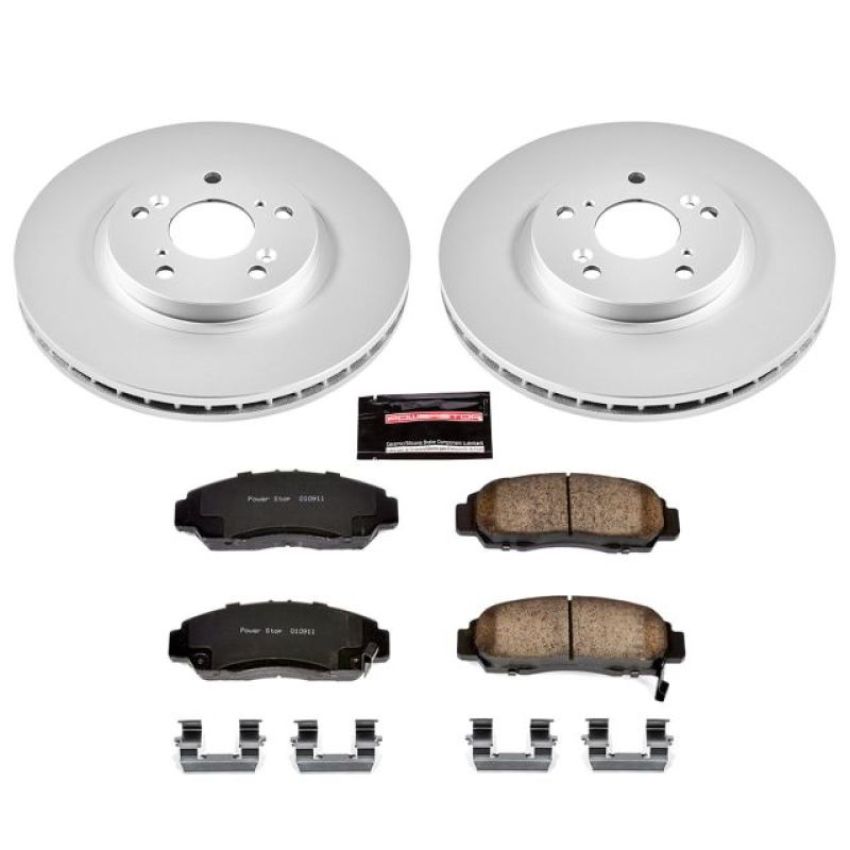 PowerStop CRK2292 Genuine Geomet Coated Rotor and Low-Dust Ceramic Brake Pad Kit