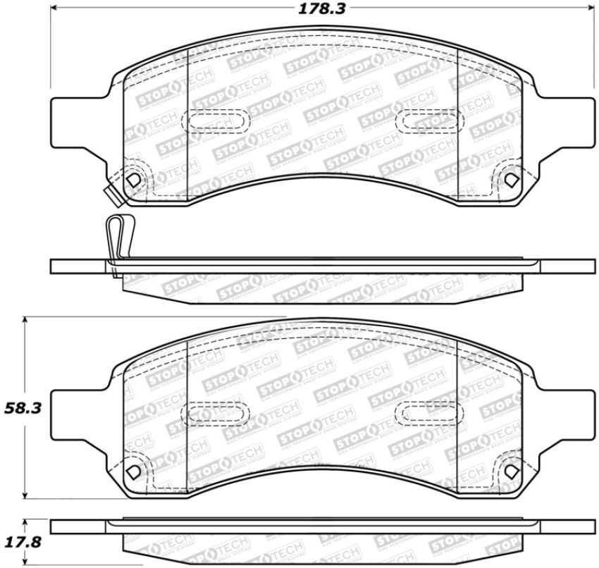 Stoptech 308.16910 Street Brake Pads - Rear
