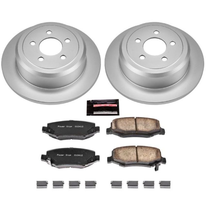 PowerStop CRK3046 Genuine Geomet Coated Rotor and Low-Dust Ceramic Brake Pad Kit