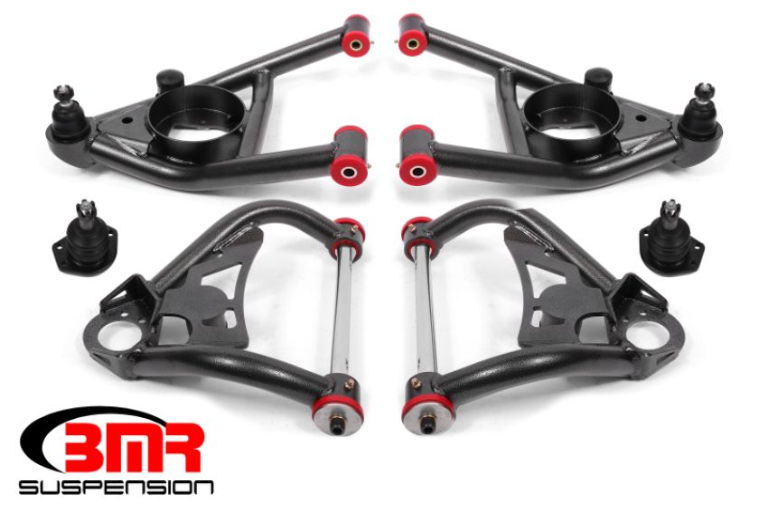 BMR Suspension AA033H BMR 64-72 A-Body Upper And Lower A-Arm Kit - Black Hammertone