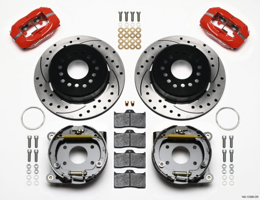 Wilwood 140-13398-DR Forged Dynalite P/S P-B Kit Drilled-Red AMC 71-74 2.60in Offset