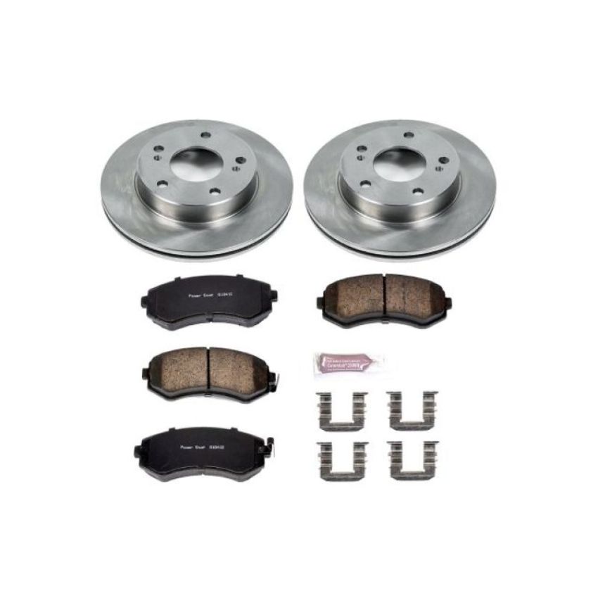 PowerStop KOE754 OE Stock Replacement Low-Dust Ceramic Brake Pad and Rotor Kit