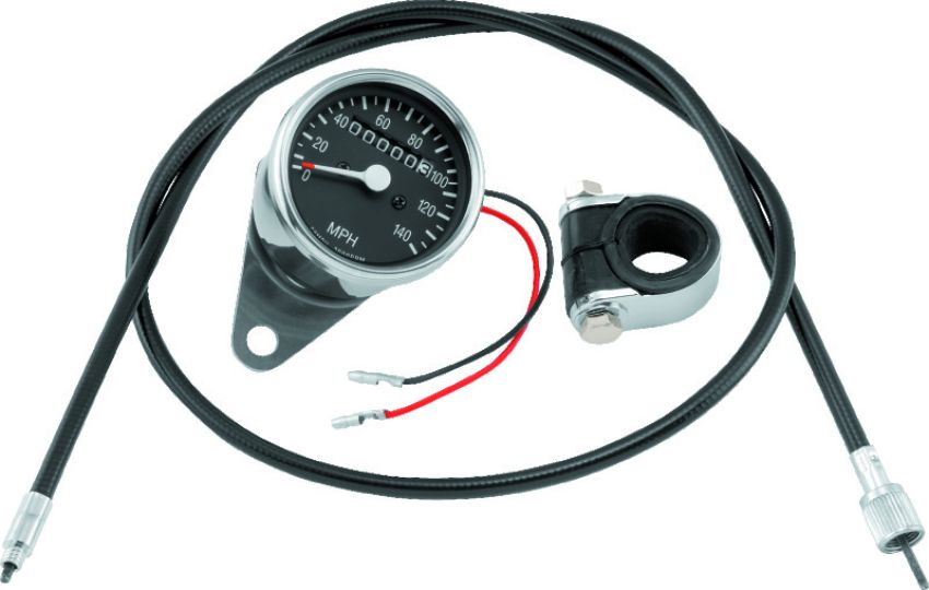 Bikers Choice 493304 L73-94 XL 73-94 FX FXR 2:1 Custom Mini Speedo Kit Black Face 140 Mph 2 1/2 Inch