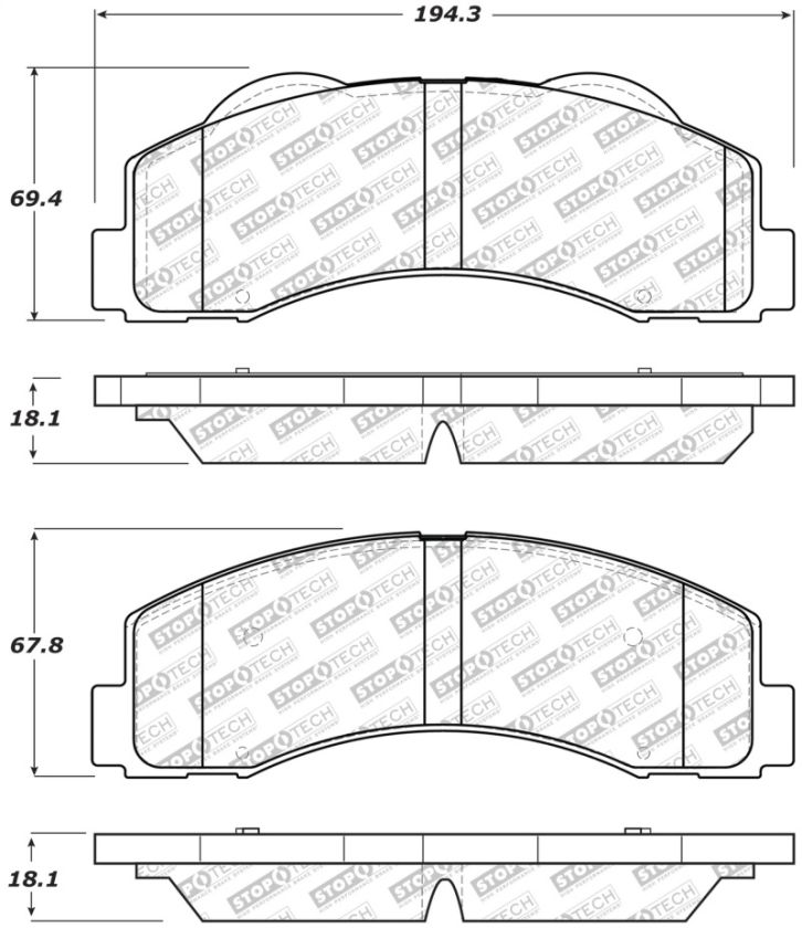 Stoptech 305.14140 Street Select Brake Pads - Front/Rear