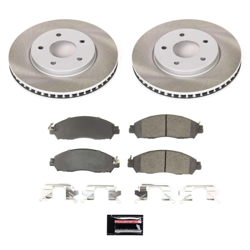 PowerStop SC8275 Semi-Coated Rotor and Low-Dust Ceramic Brake Pad Kit